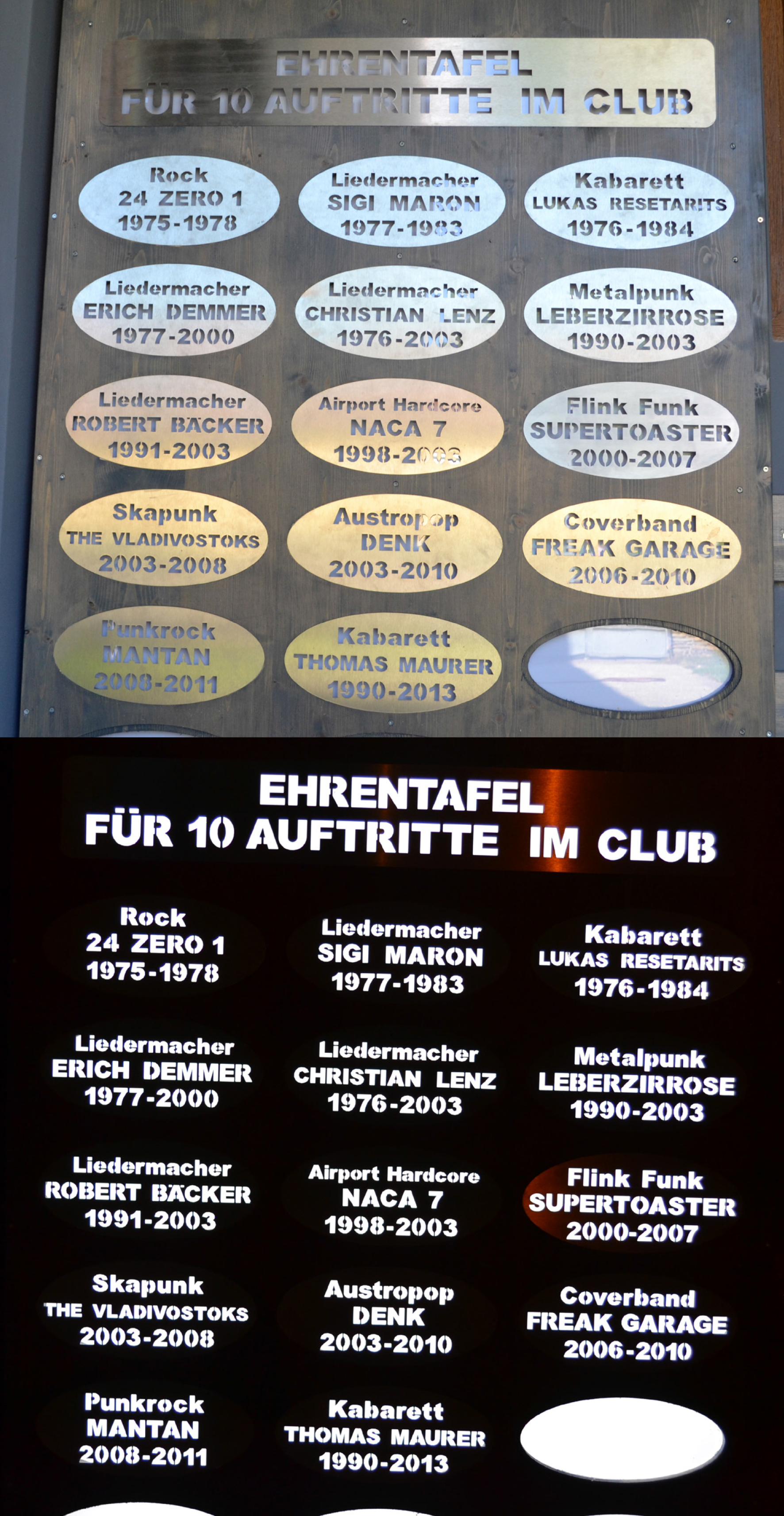 Ehrentafel Club 2016 
